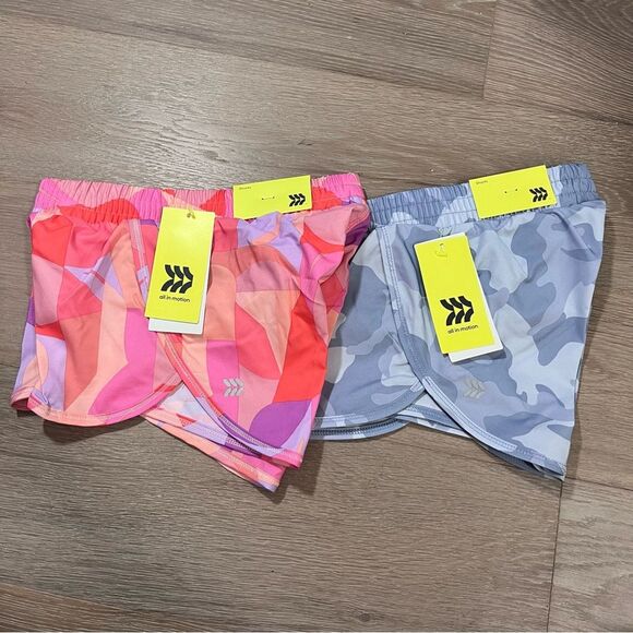 All in Motion Girls Athletic Run Shorts Set XS 4/5 - Picture 1 of 7